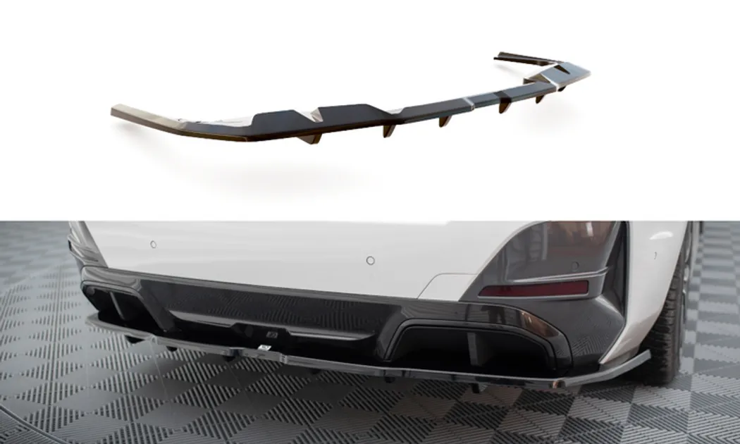 Maxton Design Central Rear Splitter W/Vertical Bars For G26 BMW i4 MPack – V1