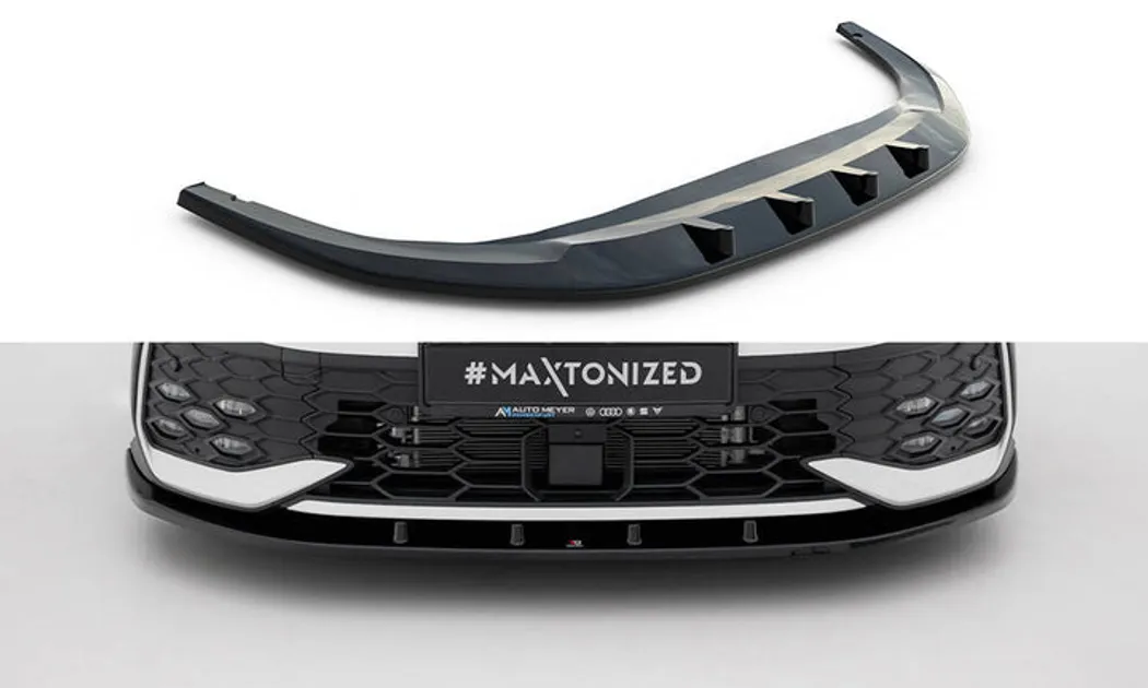 Maxton Design Front Splitter For VW MK8 GTI - Gloss Black