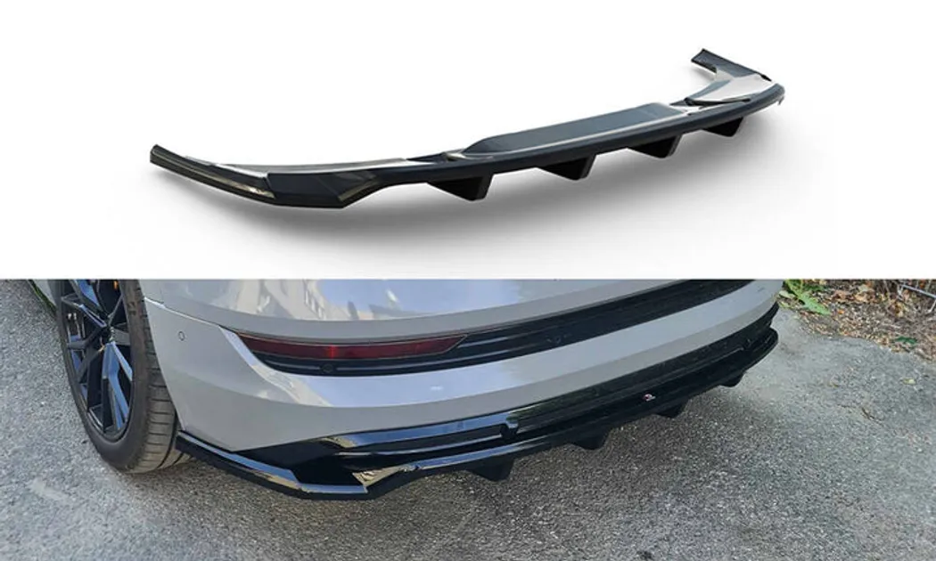 Maxton Design Rear Splitter W/Vertical Bars For Audi e-Tron S-Line