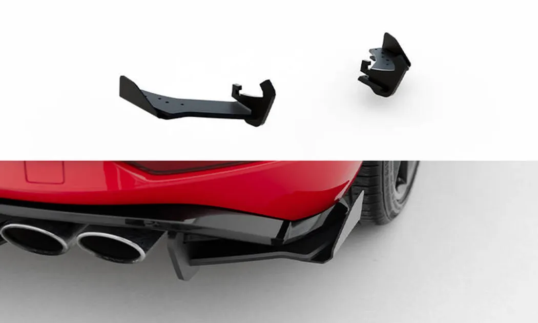 Maxton Design Racing Durability Rear Side Splitters W/Flaps For VW MK7.5 Golf R