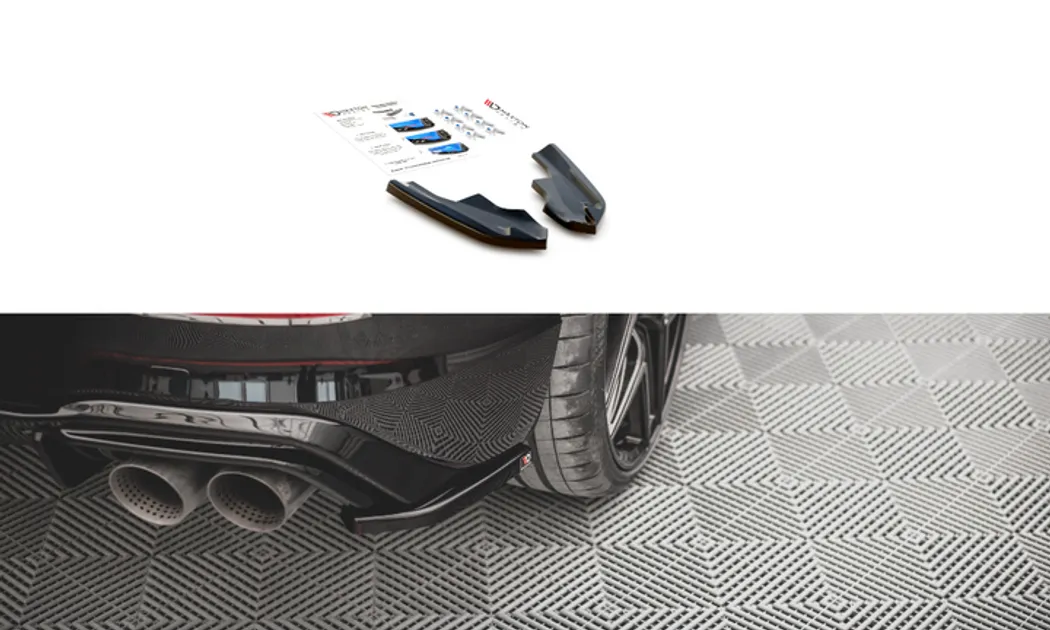 Maxton Design Rear Side Splitters (For V2 Valance) For VW MK8 Golf R- V4