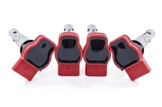 OEM Ignition Coil Packs Set of 4 (RED) For VW / Audi
