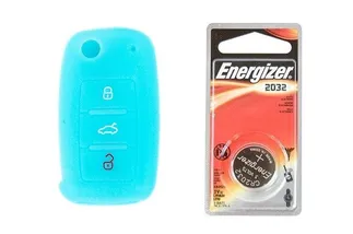 USP Silicone Key Fob Jelly w/ Battery (Glow in the Dark - Blue) - 2032