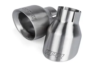 APR 4" Slash-Cut Exhaust Tip Kit, Double Walled, Brushed Silver
