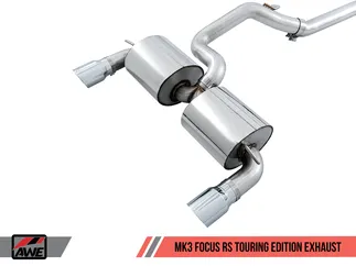 AWE Touring Edition Cat-back Exhaust for Ford Focus RS - Resonated - Diamond Black Ti