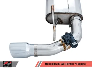 AWE SwitchPath Cat-back Exhaust (with Remote) for Ford Focus RS - Chrome Silver Tips