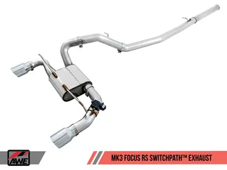 AWE SwitchPath Cat-back Exhaust (with Remote) for Ford Focus RS - Diamond Black Tips