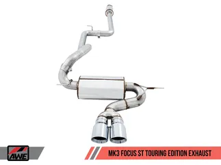 AWE Touring Edition Cat-back Exhaust for Ford Focus ST - Non-Resonated - Chrome Silve