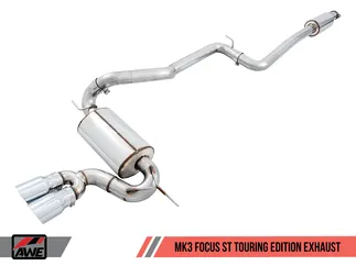 AWE Touring Edition Cat-back Exhaust for Ford Focus ST - Resonated - Diamond Black Ti