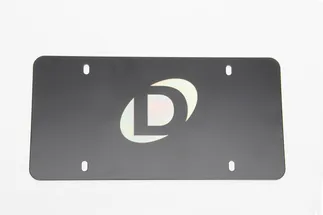 Dinan Marque License Plate with Offset Logo - Black