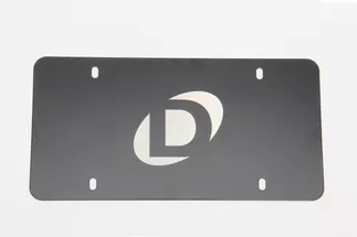 Dinan Marque License Plate with Centered Logo - Black