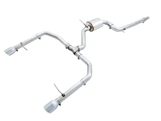 AWE Track Edition Resonated Exhaust For VW MK7 Jetta GLI - Chrome Silver Tips