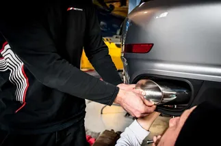 AWE Tuning Turbo Performance Exhaust and High-Flow Cat Sections - With Chrome Silver 