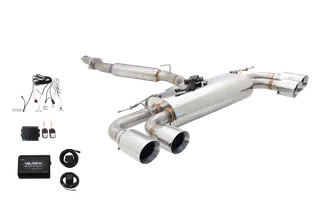 XForce 3" Brushed Stainless Steel Cat Back W/Varex Muffler & Smartbox Controller For 