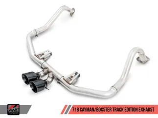 AWE Tuning Porsche 718 Boxster / Cayman Track Edition Exhaust - Chrome Silver Tips