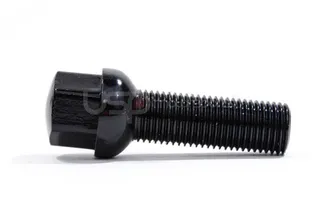 Spulen Ball Seat Wheel Bolt Black - 14x1.5x 40mm Length - Priced Each