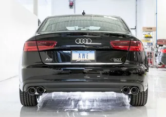 AWE Tuning Touring Edition Exhaust - Quad Outlet, Chrome Silver Tips For Audi C7.5 A6