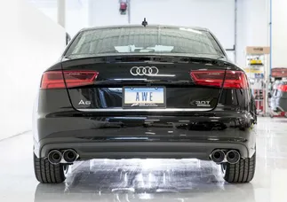 AWE Tuning Touring Edition Exhaust - Quad Outlet, Chrome Silver Tips For Audi C7.5 A7