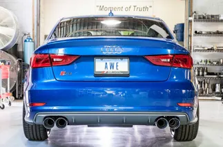 AWE Tuning Track Edition Exhaust with Chrome Silver Tips, 102mm For Audi S3