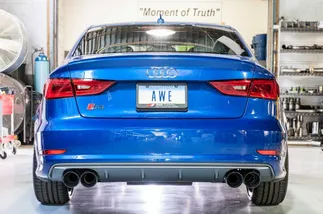 AWE Tuning Track Edition Exhaust with Diamond Black Tips, 102mm For Audi S3