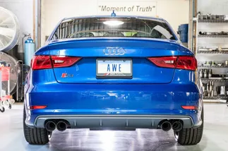 AWE Tuning SwitchPath Exhaust with Diamond Black Tips, 102mm For Audi S3