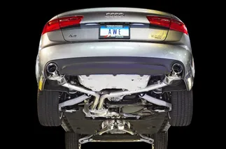 AWE Tuning Touring Edition Exhaust - Dual Outlet, Chrome Silver Tips For Audi C7 A6 3