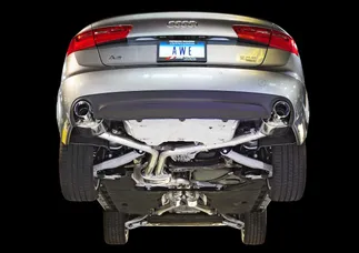 AWE Tuning Touring Edition Exhaust - Dual Outlet, Chrome Silver Tips For Audi C7 A6 3