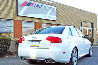 AWE Tuning Touring Edition Quad Tip Exhaust - Diamond Black Tips For Audi B7 A4 3.2L