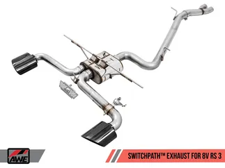 AWE SwitchPath Exhaust for Audi 8V RS 3 - Diamond Black RS-style Tips