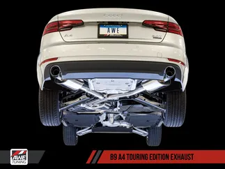 AWE Tuning Touring Exhaust, Dual Outlet - Chrome Silver Tips For AWE Tuning B9 A4