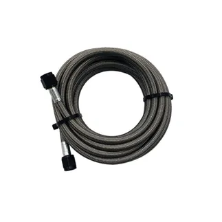 Snow Performance 15ft Braided Stainless Line (Black) W/-4AN Fittings