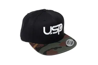 USP Motorsports Black and Camo Snapback Hat 