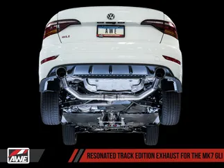 AWE Track Edition Resonated Exhaust For VW MK7 Jetta GLI - Chrome Silver Tips