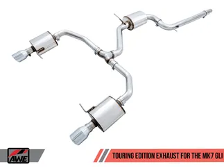 AWE Touring Edition Exhaust For VW MK7 Jetta GLI - Black Tips