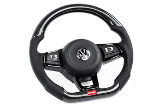 APR Steering Wheel - Carbon Fiber & Perforated Leather - MK7 Golf R Silver (DSG)