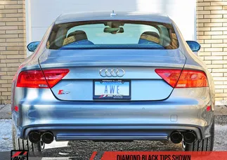 AWE Tuning Touring Edition Exhaust - Diamond Black Tips For Audi S7 4.0T
