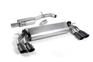 Milltek Resonated Catback Exhaust Valved (Black Oval Tips) For Audi S3 2.0T