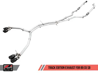 AWE Tuning Track Edition Exhaust System (Non-Resonated Downpipes) - Chrome Silver Tip