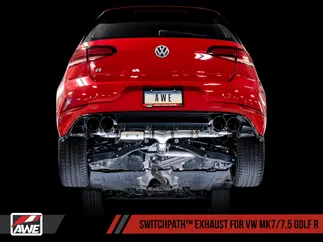 AWE SwitchPath Exhaust For MK7.5 Golf R - Chrome Silver 102mm Tips