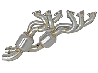 aFe Twisted Steel Long Tube Header 304 SS w/ Cat For BMW - 48-36314-HC