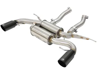 aFe MACH Force-Xp 2-1/2in 304 SS Axle-Back Exhaust w/Black Tip For BMW - 49-36327-B