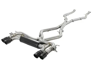 aFe MACH Force-XP 3-1/2 IN 304 SS Cat-Back Exhaust w/ Black Tip For BMW - 49-36341-B