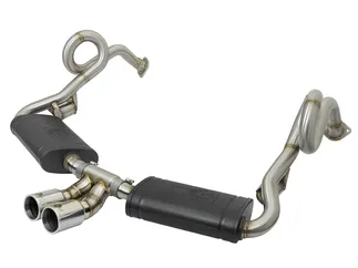 aFe MACH Force-Xp 2-1/2 IN to 2 IN SS Catback Polishe For Porsche - 49-36415-P