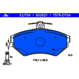 ATE Front Disc Brake Pad Set - 1HM698151A