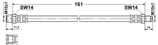 ATE Front Left Outer Brake Hydraulic Hose - 191611701