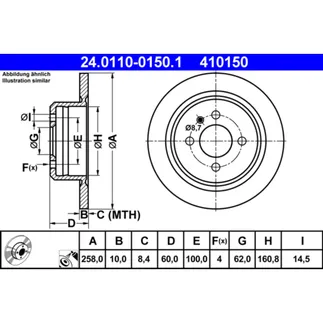 ATE Rear Disc Brake Rotor - 34216755408