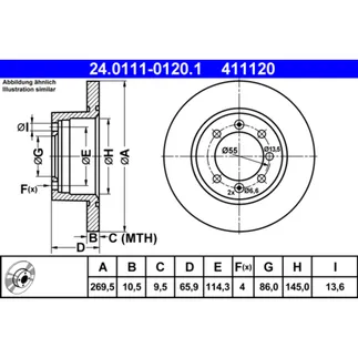 ATE Rear Disc Brake Rotor - 8904575
