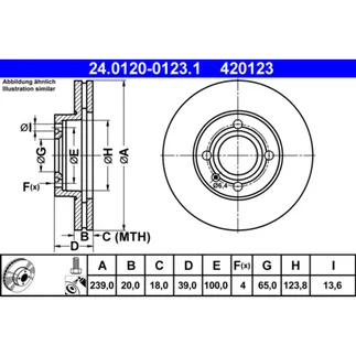 ATE Front Disc Brake Rotor - 321615301C