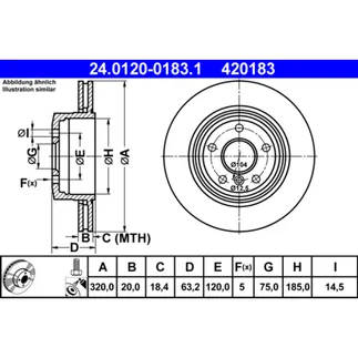 ATE Rear Disc Brake Rotor - 34216864061