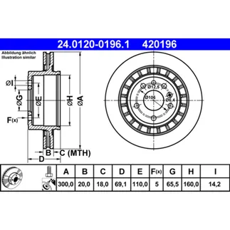 ATE Rear Disc Brake Rotor - 5232756